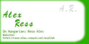 alex ress business card